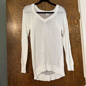 0 + 0 White Open Knit Sweater